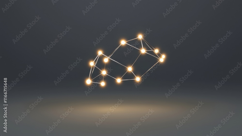 Poster goal of life success connection concept. abstract glowing network formation with interconnected node