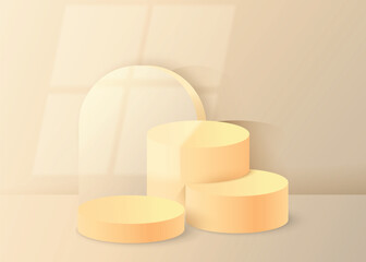 Peach podium template for advertisment and product replacement