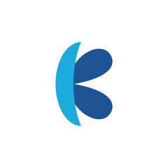 blue letter k logo design, abstract logo, letter k