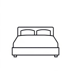 black and white bed icon in white backround