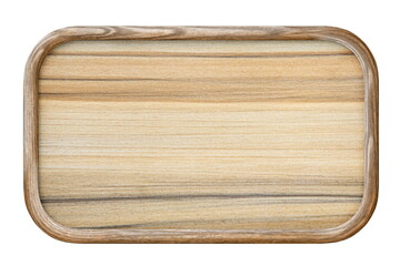 decorative light brown wooden board isolated on white