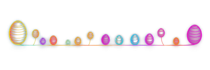Fototapeta premium PNG Easter eggs border light night line.