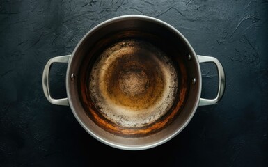 Burnt sauce pan photo.