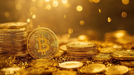 Ornamental Gold Coins and Ingots Symbolizing Prosperity - AI Generative