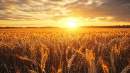 Field of Wheat at Sunset