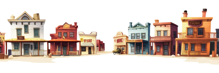 Fototapeta premium PNG Cowboy town building border buildings architecture illustration.