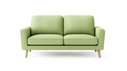 Obraz premium A green couch with a white background on transparent background