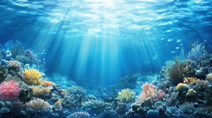 Fototapeta premium Vibrant Marine Life Under Natural Coastal Light