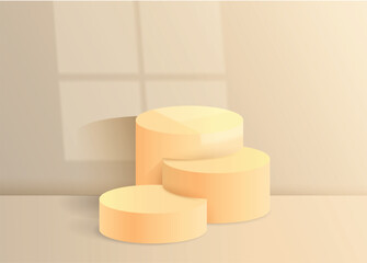 Peach podium template for advertisment and product replacement