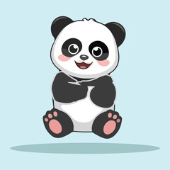 Adorable Cartoon Panda Expressing Joy