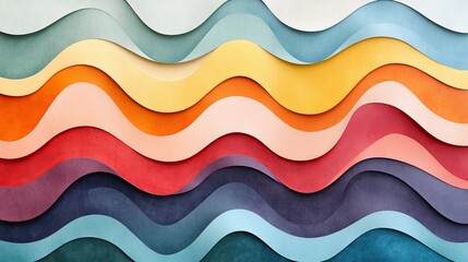 Colorful Abstract Waves in Dynamic Motion