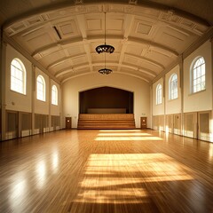 Sunlit Grandeur: A Spacious Wooden Hall