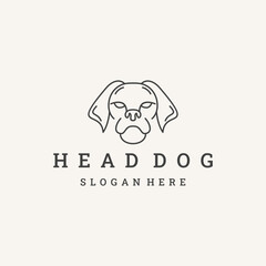 Dog head icon. Flat style. Vector illustration isolated on white. Animal Logotype concept.
