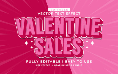 3d editable valentine style text effect typography style template