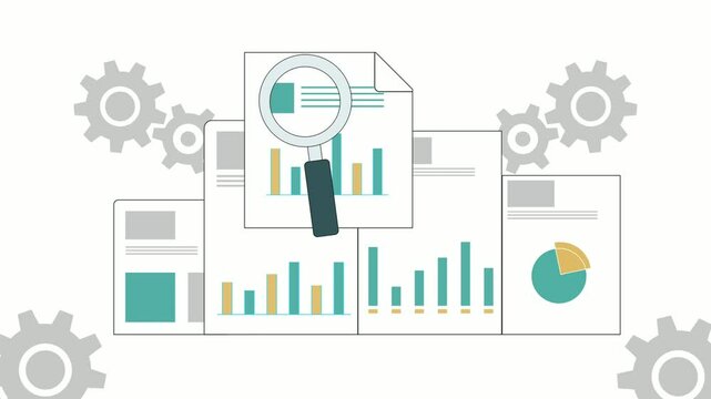 4k Data Analytics Information and Monitoring Concept Animation Video