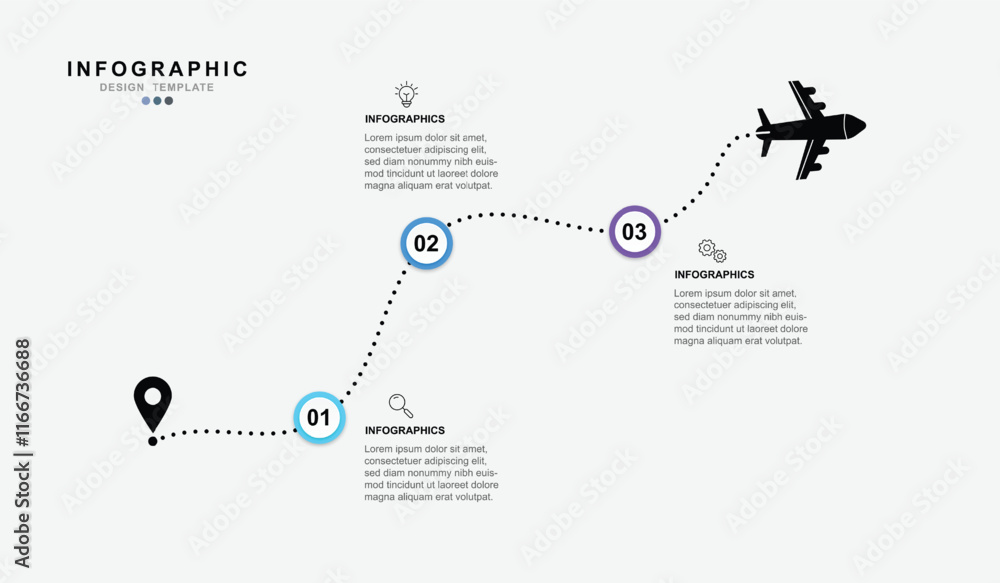 Poster infographic design template. creative concept with 3 steps.