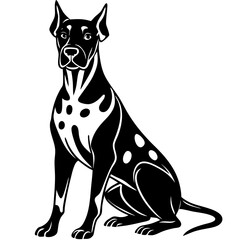great dane Dog black silhouette vector, Simple silhouette Design vector icon with white background