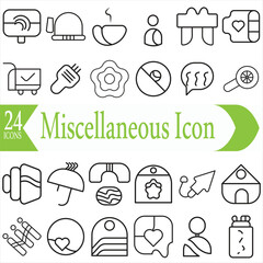 Print Miscellaneous Icon Set Line Style. User Interface, Finance, Banking, Nature And More Free Vector and Free SVG
