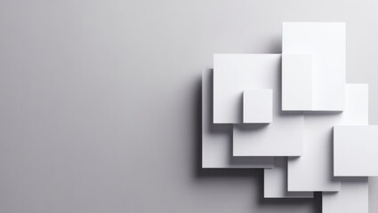 Fototapeta premium Contemporary White Shapes in Layers.
