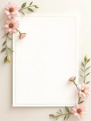 Artistic Invitation Letter with Hand-Painted Flower Decoration for Unique Celebrations