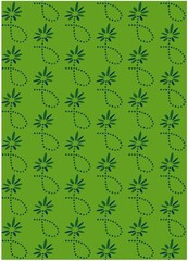 design floral pattern shape and dots with green background