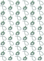 design floral pattern shape and dots with white background