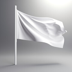 Blank White Flag, 3d illustration