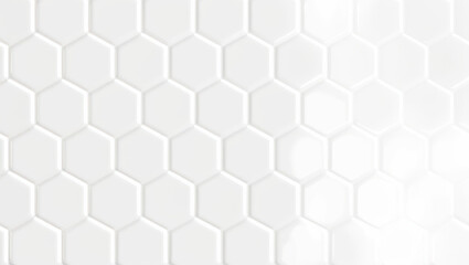 Naklejka premium Minimalist White Hexagonal Tile Pattern.