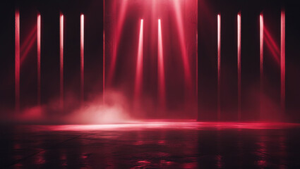 Misty Ambiance with Striking Red Accents.