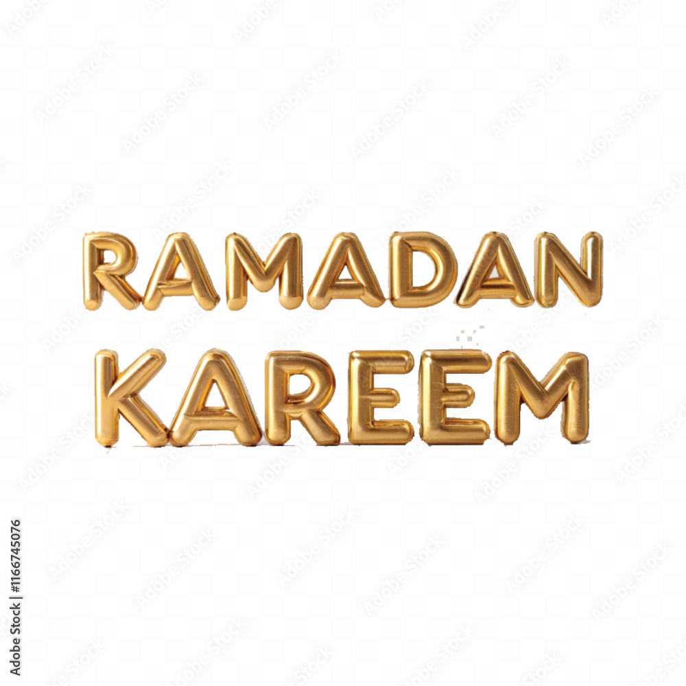 Fototapete abstract 3d ramadan kareem text made with different colour style isolated on white background