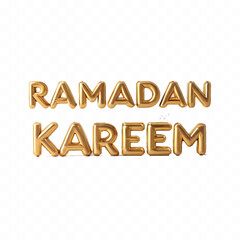 abstract 3d ramadan kareem text made with different colour style isolated on white background
