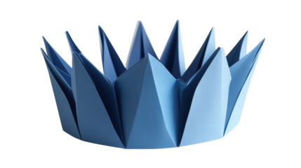 Blue crown origami, PNg transparent