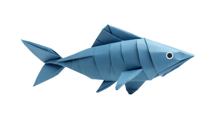 Blue fish paper craft, PNG transparent