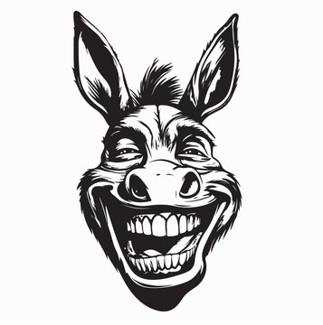 recommend clip art: Smiling Donkey Head vector. Smiling Donkey Vector Images on white background.