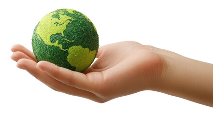 PNG Hand globe sustainability eco-friendly.