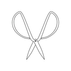 Hand drawn kids drawing vector illustration fabric scissors cartoon isolated