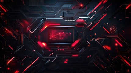 High tech technology geometric and connection system background with digital data abstract.