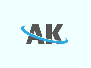 Abstract Letter AK logo Design. AK Initial Logo design Monogram for business and company.AK logo, AK letter logo design.