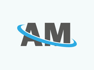 Abstract Letter AM logo Design. AM Initial Logo design Monogram for business and company.AM logo, AM letter logo design.