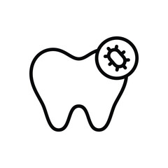 tooth germ icon line vector design template with trendy style
