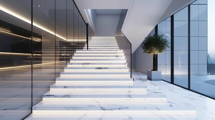 Obraz premium Beautiful staircase design in home interior 