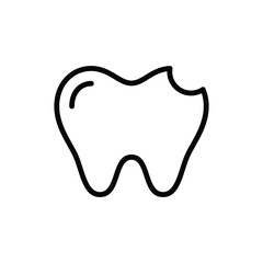 cavity tooth icon line vector design template in trendy style
