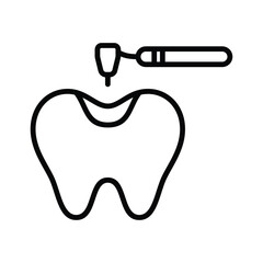 dental filling icon line vector design template in trendy style