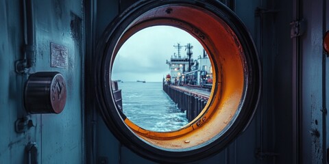 Boat on ocean horizon
