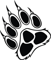 Paw silhouette vector art, Paw line art vector, Paw vector illustration design