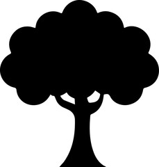 Tree black silhouette vector illustration on white background