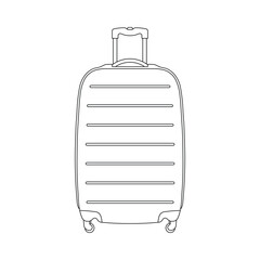 Hand drawn kids drawing vector illustration suitcase cartoon isolated