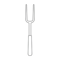 Hand drawn kids drawing vector illustration barbecue fork cartoon isolated