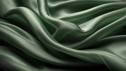 Obraz premium Premium Sage Green Satin Silk Fabric for Fashion Designers Creating Couture Wedding Gowns and Statement Accessories