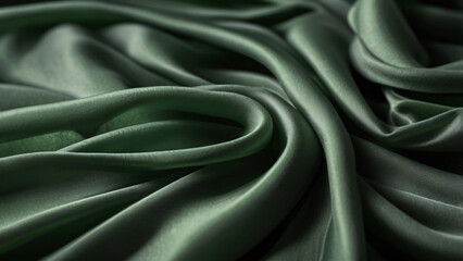Fototapeta premium Premium Satin Silk Fabric in Sage Green for Creating Elegant Gowns Bridal Attire and Luxurious Home Textiles